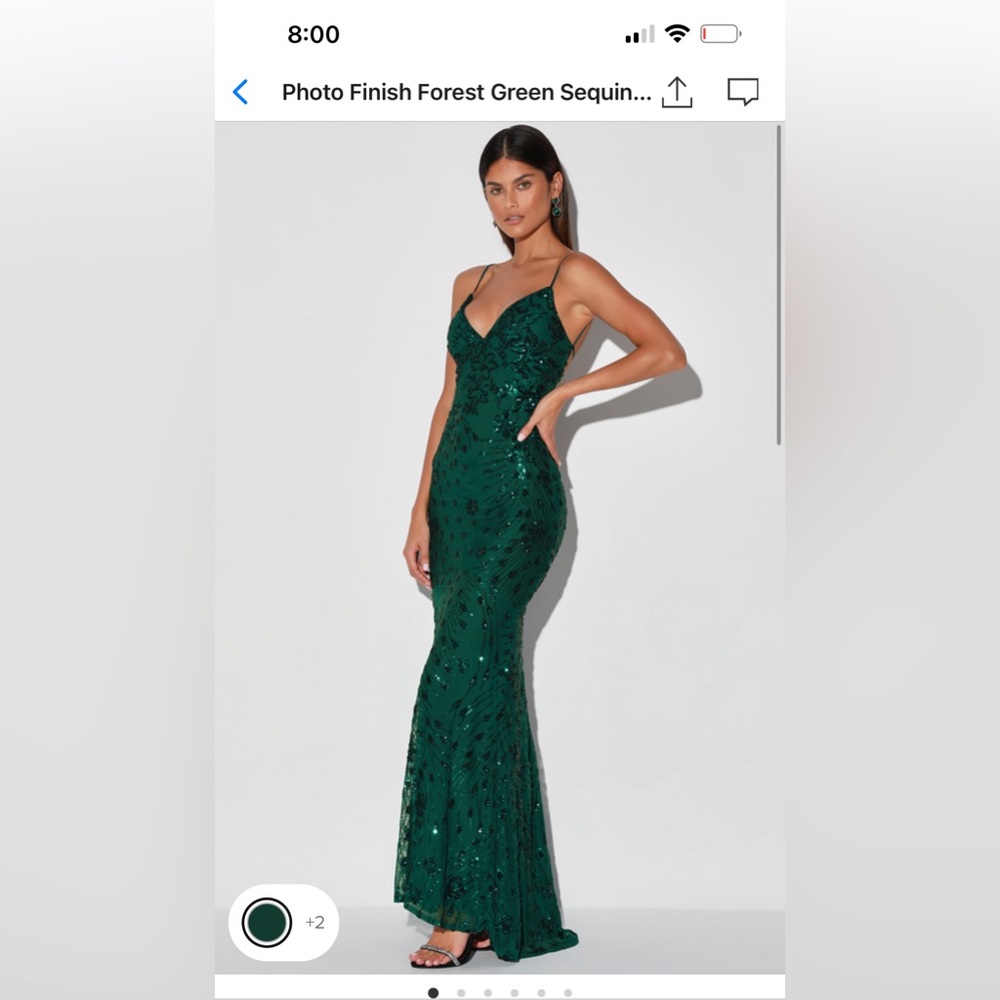 Photo Finish forest Green Dress